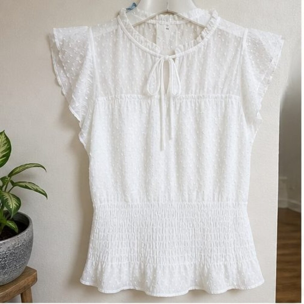 White Smocked Top